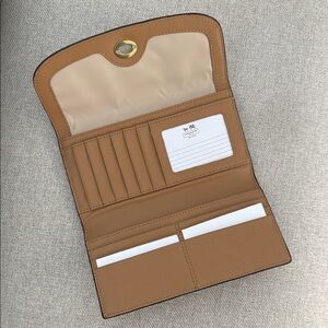 Coach Tan Folded Leather Wallet Organizer